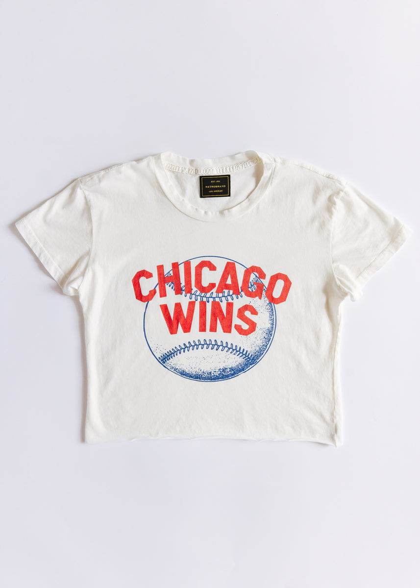 Chicago Wins Baseball Vintage Crop T-Shirt