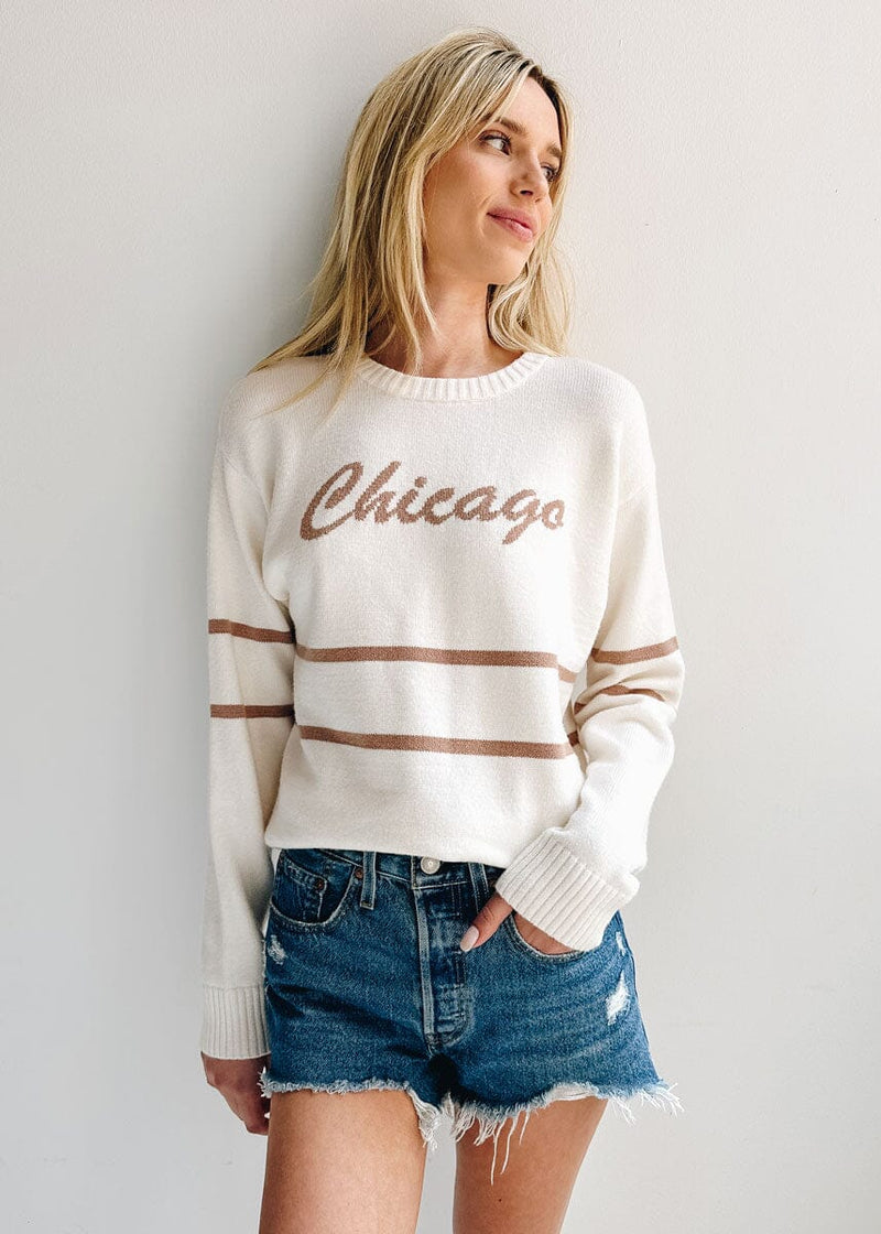 Chicago Double Stripe Sweater - Taupe