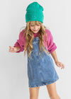 Youth Mad Hatter Smiley Cuff Beanie - Kelly Green/Sky