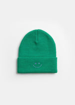 Youth Mad Hatter Smiley Cuff Beanie - Kelly Green/Sky