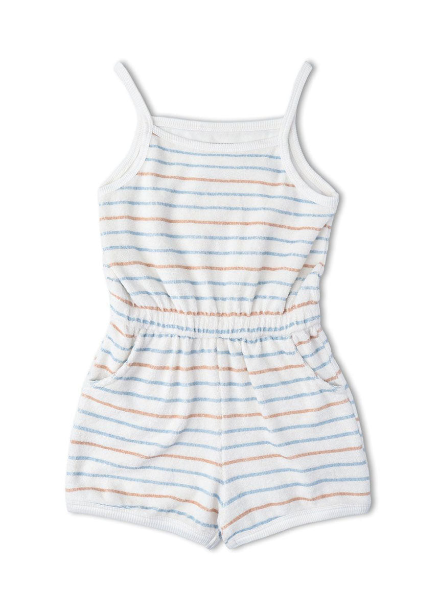 Organic Terry Tank Romper - Cabana Stripes