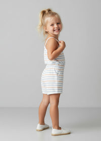 Organic Terry Tank Romper - Cabana Stripes