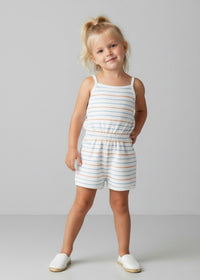 Organic Terry Tank Romper - Cabana Stripes