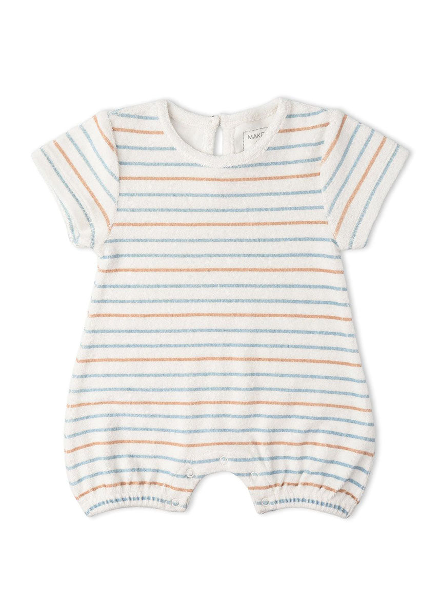 Organic Short Romper - Cabana Stripes