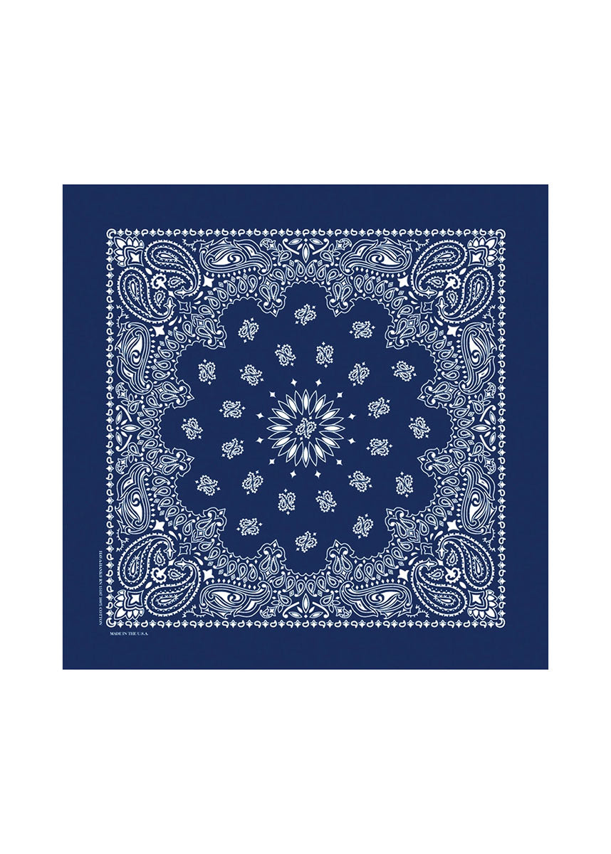 Embroidered Bandana - Navy Paisley