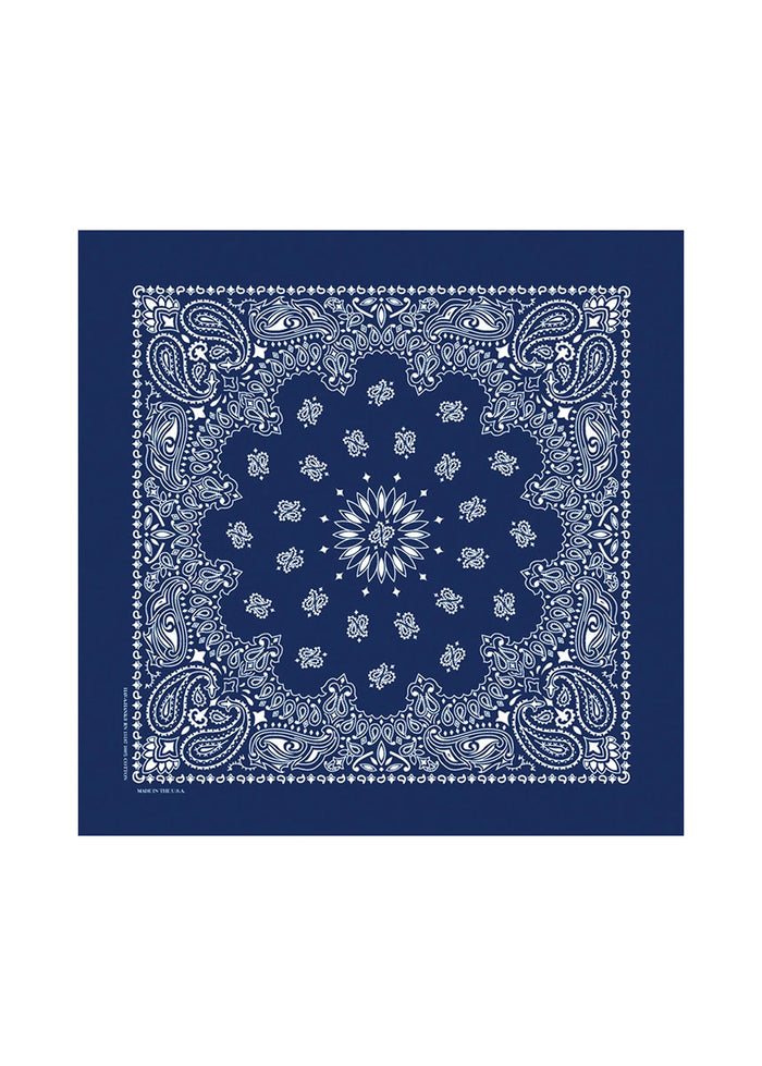 Embroidered Bandana - Navy Paisley