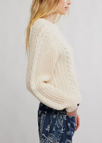 Frankie Cable Sweater - Buttercream