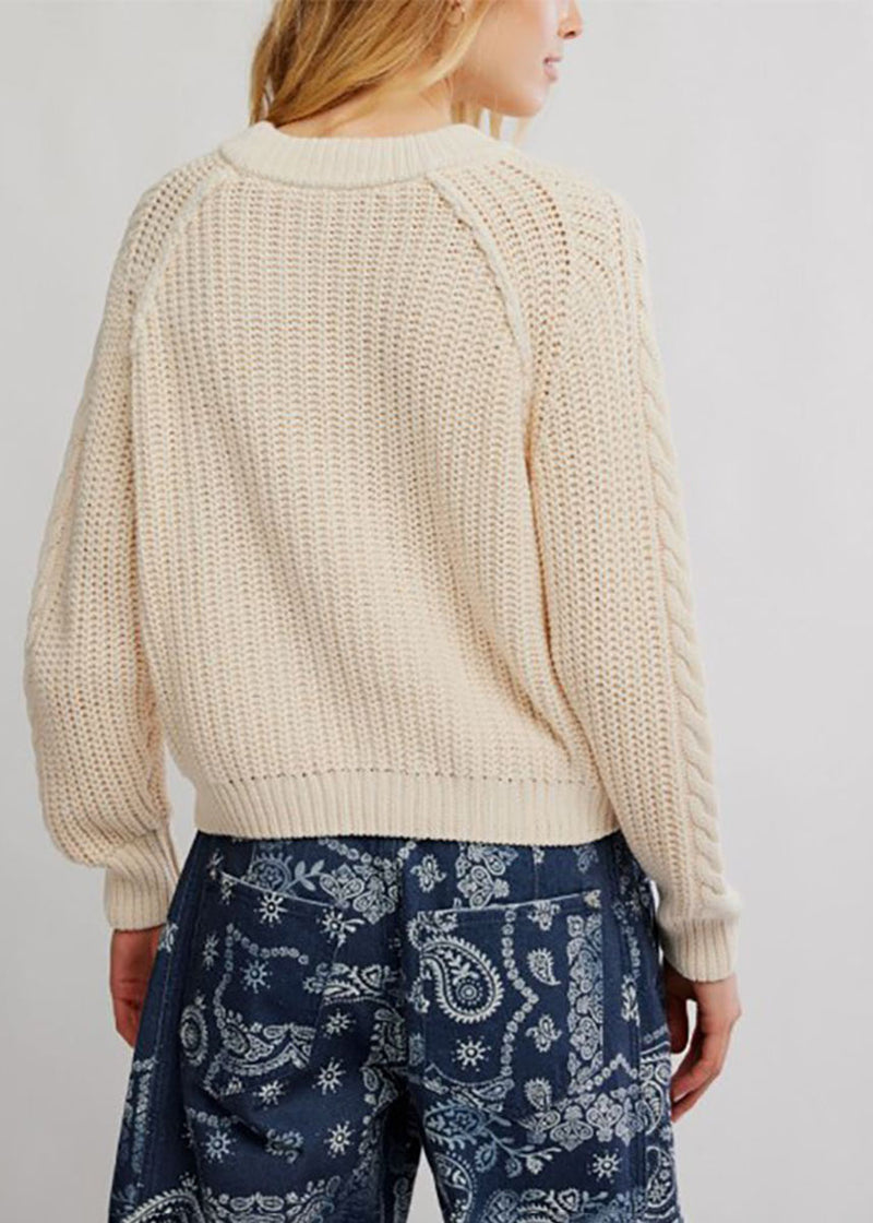 Frankie Cable Sweater - Buttercream