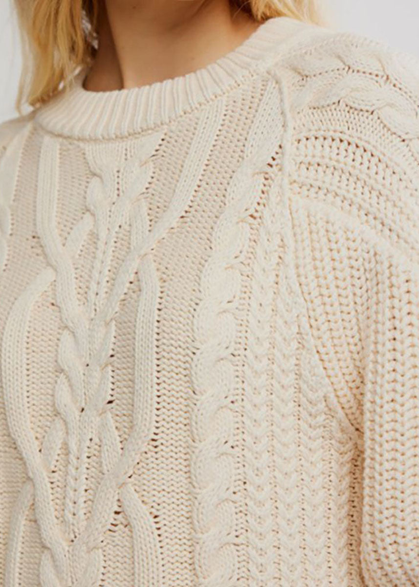 Frankie Cable Sweater - Buttercream