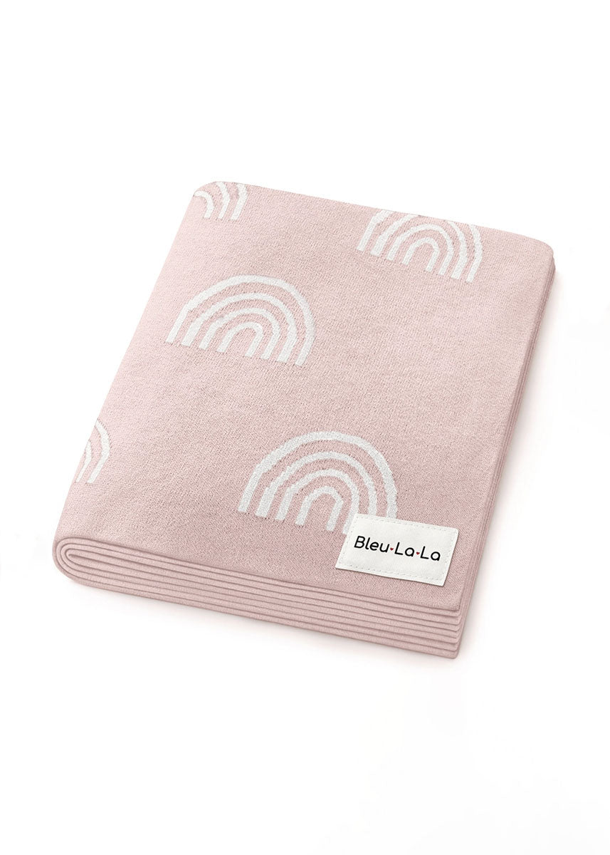 Cotton Receiving & Swaddle Blanket - Pink Rainbow