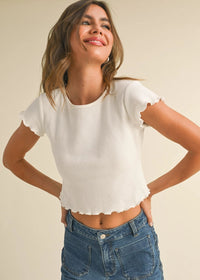 Mel Waffle Top - White