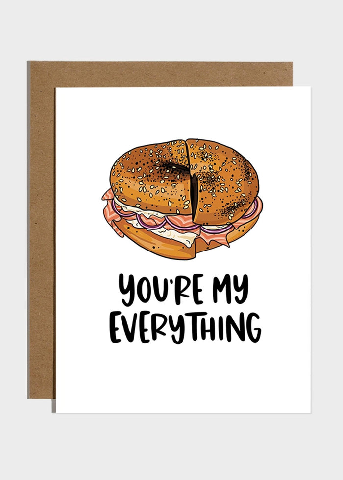 You're My Everything Bagel Love Card
