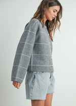 Adaline Striped Cardigan - Grey Multi