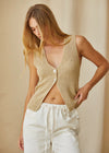 Janie Beachy Sweater Vest - Beige