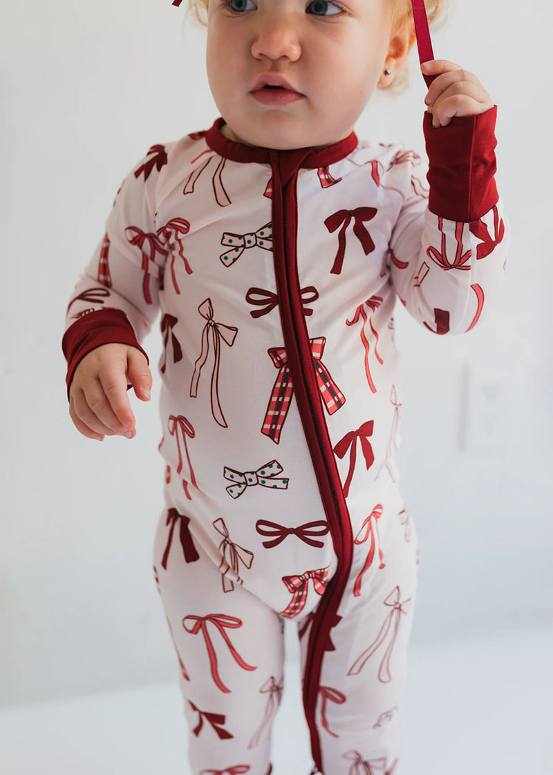 Merry Little Bows Zipper Romper