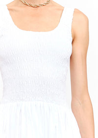 Jayleen Smocked Midi Dress - Off White