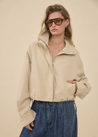 Jules Zip Up Jacket - Light Beige