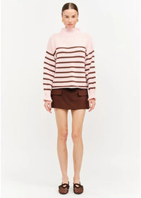 Skylar Striped Sweater - Dusty Rose
