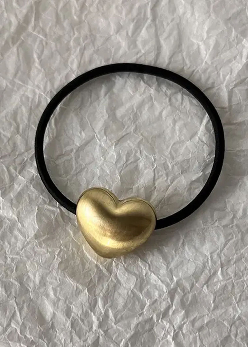 3D Heart Hair Tie - Gold