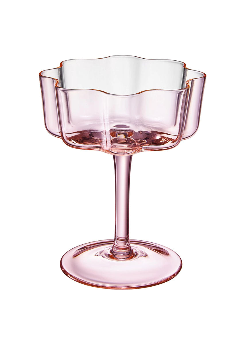 Bright Flower Wave Coupe Cocktail Glass