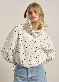 Domino Polka Dot Pullover Jacket - Cream & Black