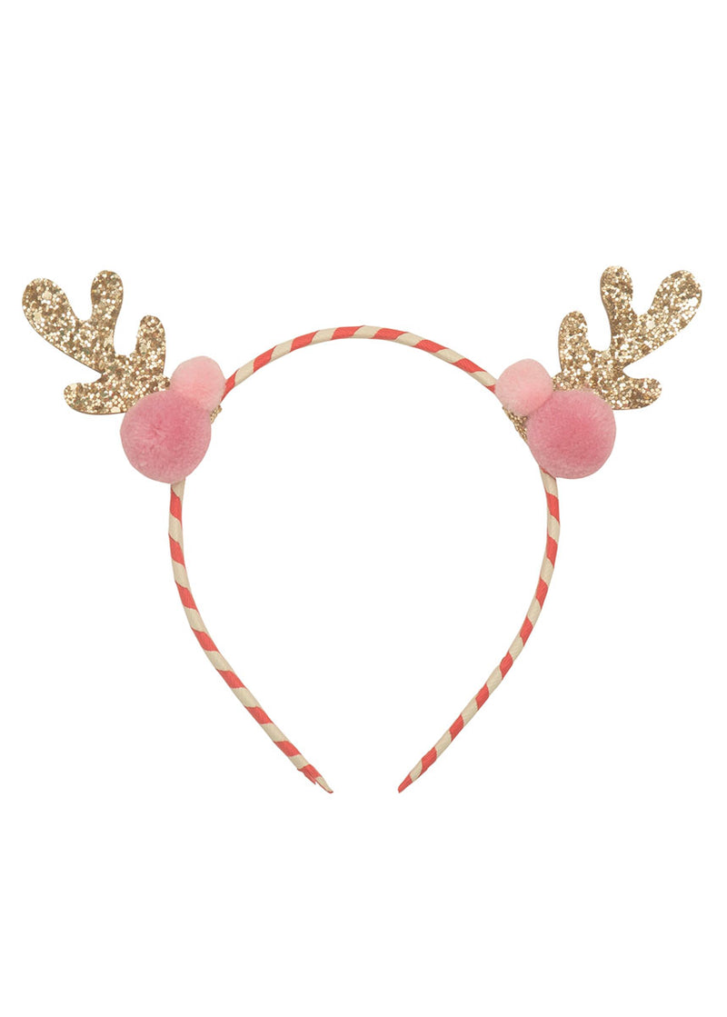 Stripey Pom Pom Reindeer Headband