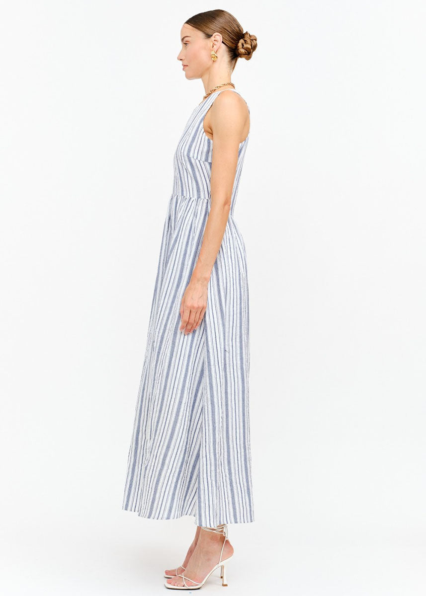 Oliver Seersucker Maxi Dress - Blue