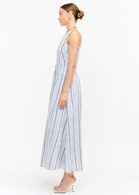 Oliver Seersucker Maxi Dress - Blue