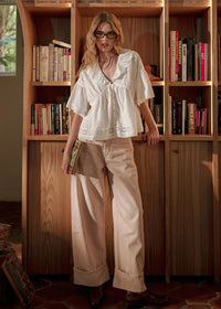 Rosie Striped Cuff Pant - Mauve