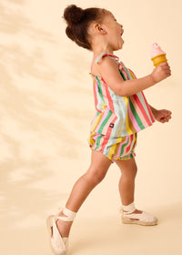 Tie Shoulder Baby Set - San Sebastian Stripe