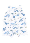 Shortie Romper - Watercolor Blue Whales