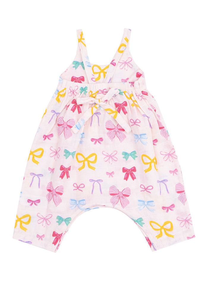 Tie Back Romper - Colorful Bows