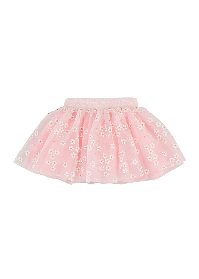 Scattered Daisy Print Sequin Tutu Skirt