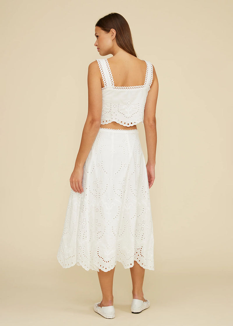 Sia Eyelet Top - White