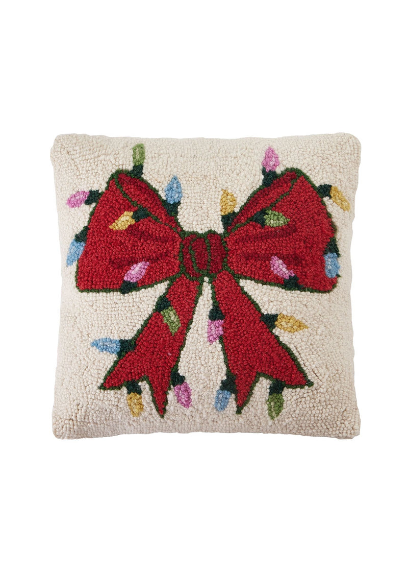 Christmas Lights Bow Hook Pillow