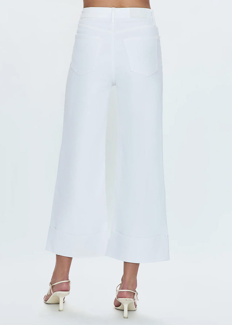 Lana Cropped Cuff High-Rise Ultra Wide Leg Jean - Vivid White