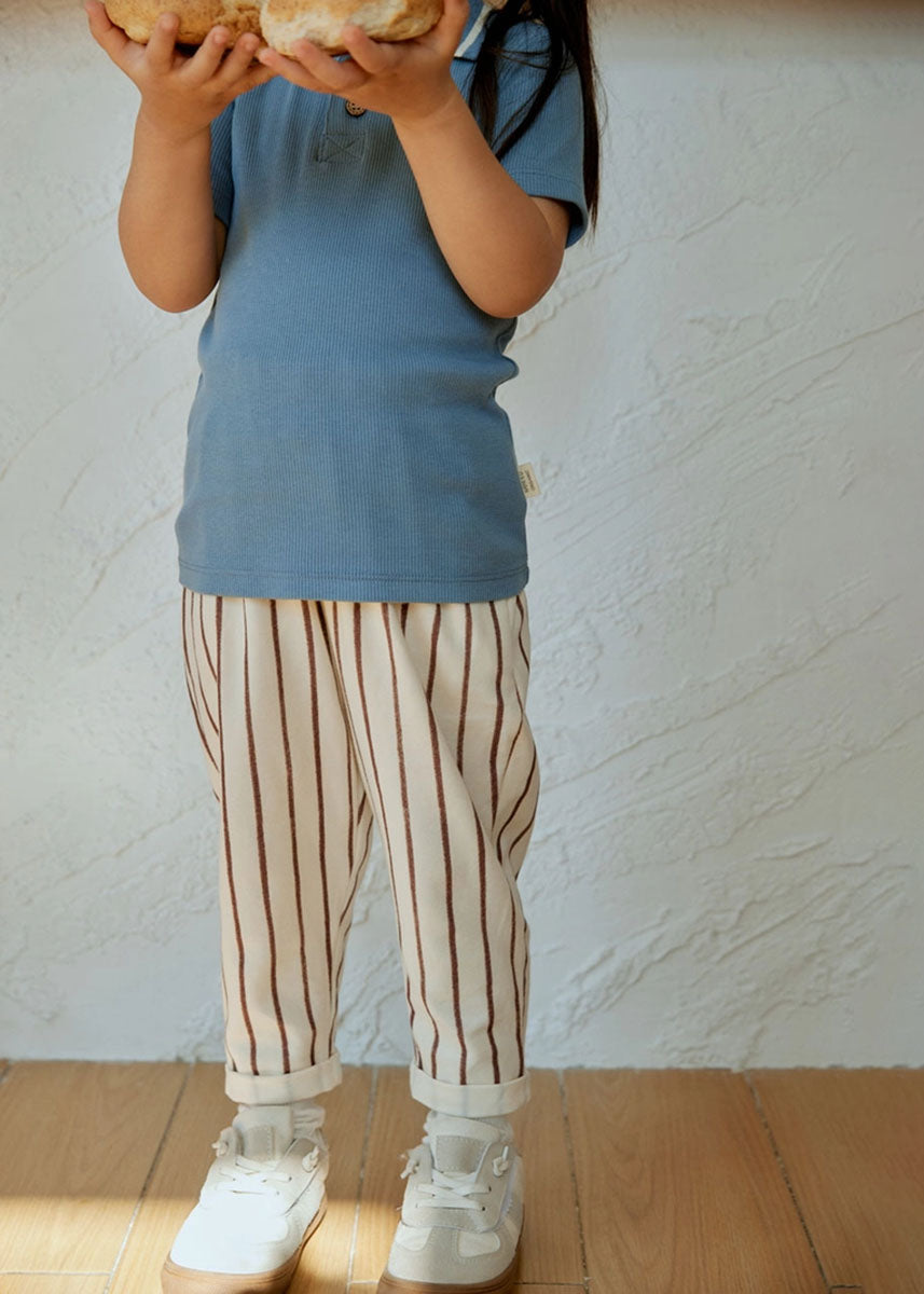 Toddler Relaxed Tapered Pant - Brown Stripes