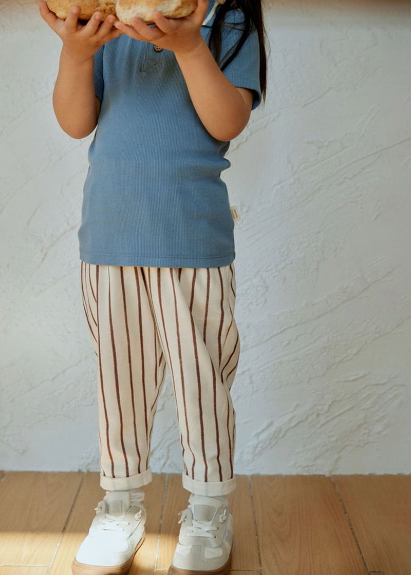 Toddler Relaxed Tapered Pant - Brown Stripes