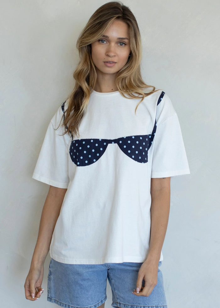 Sandy Bikini Patchwork Tee - Ivory Midnight