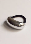 Wide Crescent Metal Cuff Hair Tie - Silver