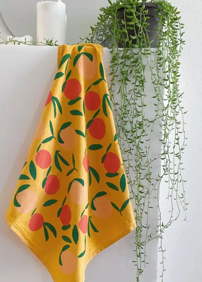 Yellow Peach Tea Towel
