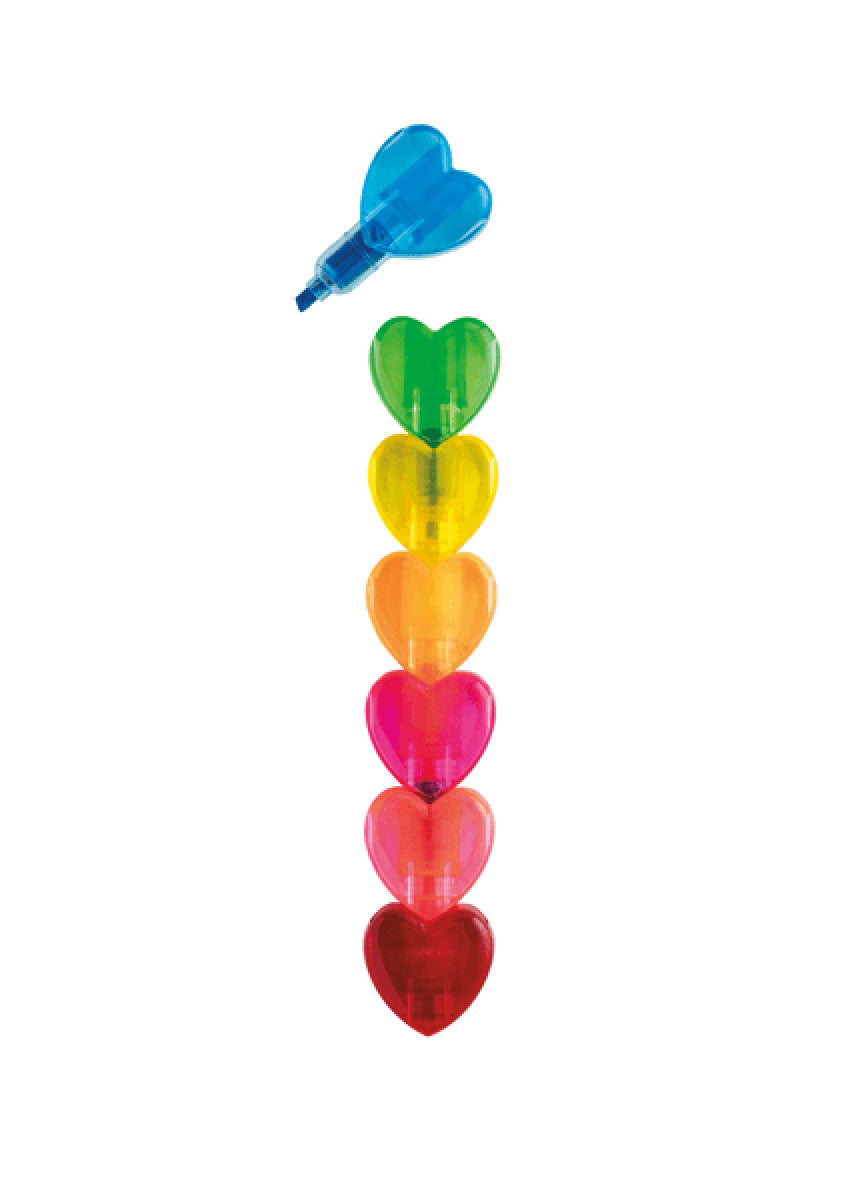 Stackable Marker Set - Clear Hearts