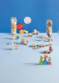 Wood Race Car Toy Set