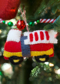 Fire Truck Felt Ornament