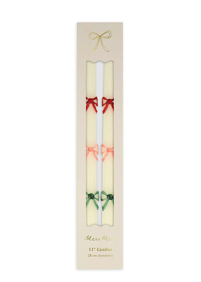 Multi Bow Taper Candles (Set of 2)