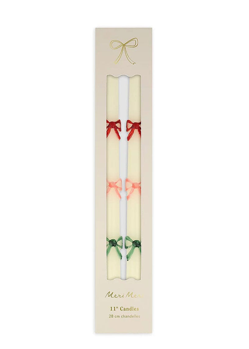 Multi Bow Taper Candles (Set of 2)