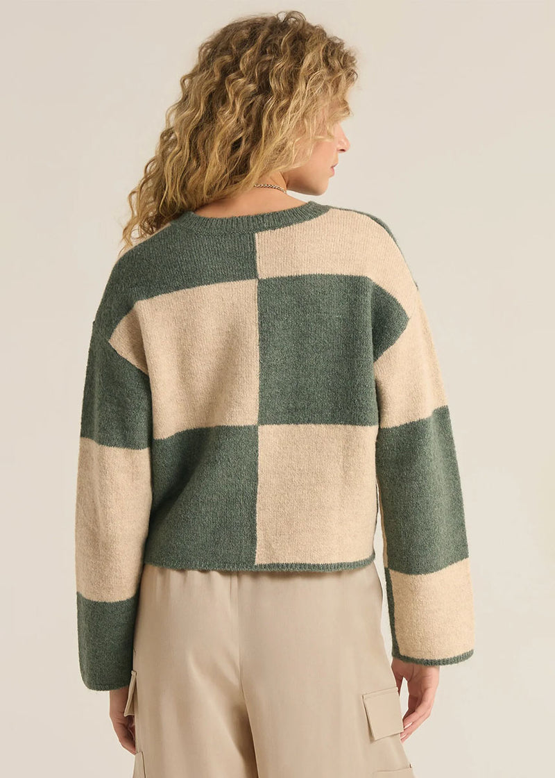 Rosi Blocked Sweater - Palm Green