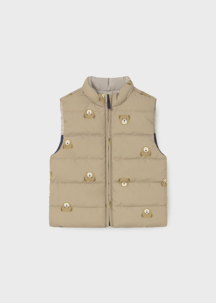 Oliver Reversible Puffer Vest - Blue Bear