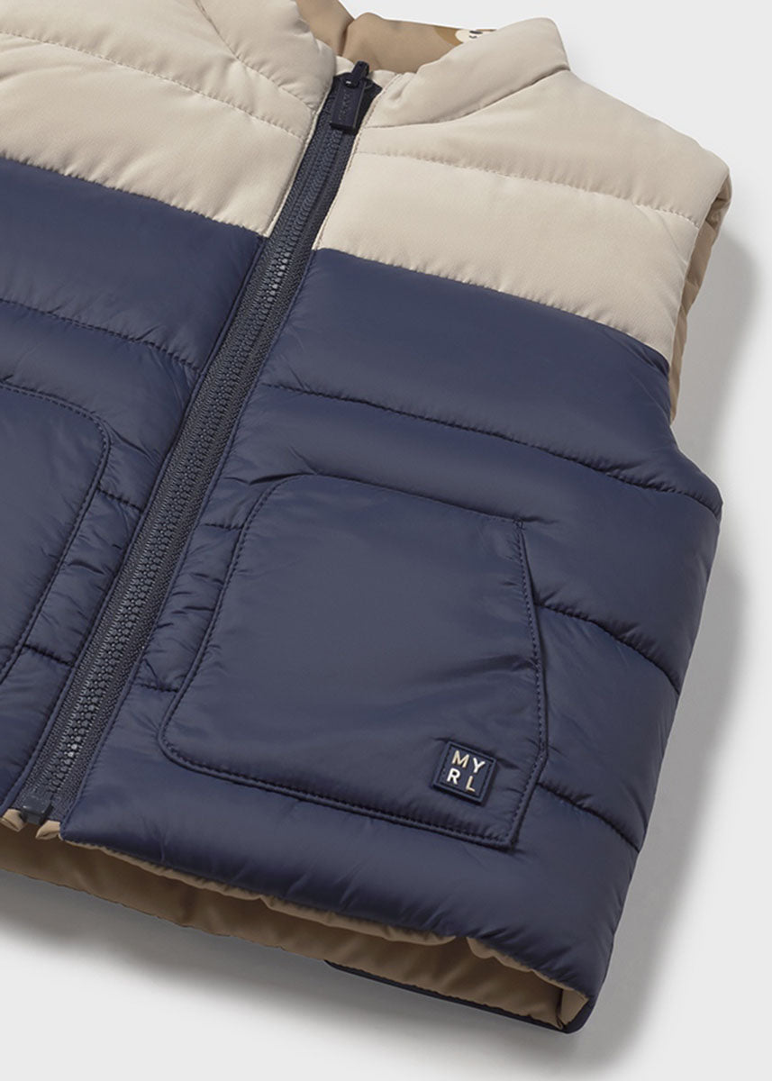 Oliver Reversible Puffer Vest - Blue Bear