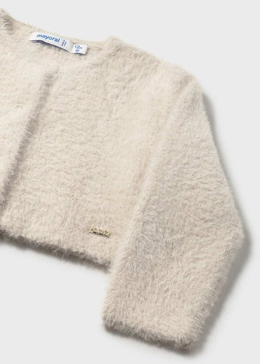 Pearl Fuzzy Cardigan - Sand